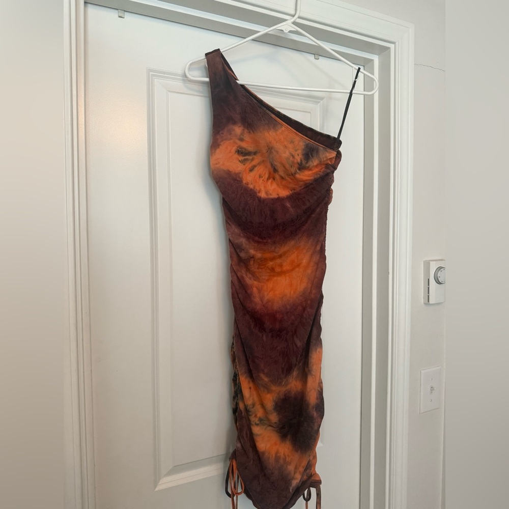 One-Shoulder Tie-Dye Dress